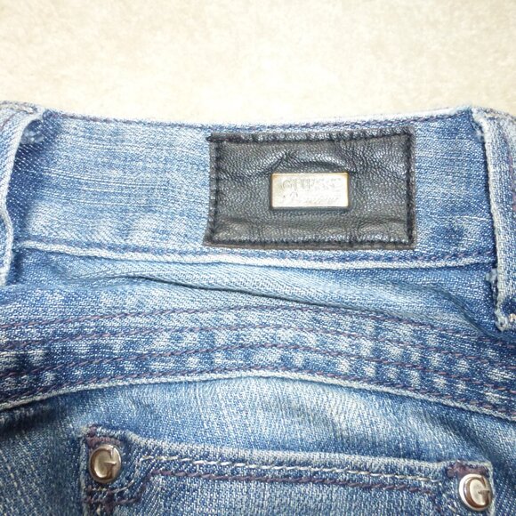 GUESS "premium denim" sparkly rhinestones medium wash bootcut jeans - Picture 5 of 9